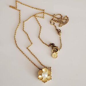 Spartina 449 Sea La Vie Bloom Magnolia Flower Necklace Gold Plated Mermaid Signe